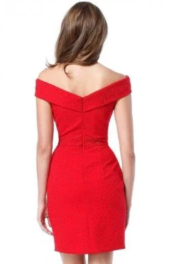 Sherri Hill - 51425 Off Shoulder Short Fitted Beaded Dress