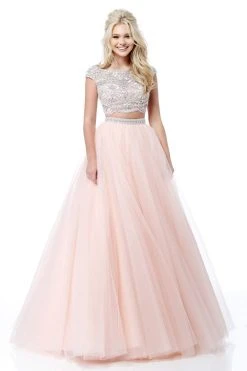 Sherri Hill - 51449 Scallop-Motif Beaded Two-Piece Ballgown