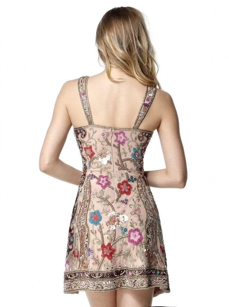 Sherri Hill - 51489 Beaded Floral V-Neck A-Line Dress 6 Sherri Hill - 51489 Beaded Floral V-Neck A-Line Dress