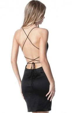 Sherri Hill - 51500 Short Fitted Strappy Back Satin Dress