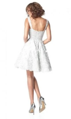 Sherri Hill - 51521 Short Sweetheart Metallic Lace A Line Dress