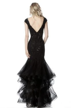 Sherri Hill - 51564 Beaded Lace Tiered Trumpet Dress