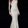 Sherri Hill - 51571 Metallic Lace Fitted Mermaid Dress 2 Sherri Hill - 51571 Metallic Lace Fitted Mermaid Dress