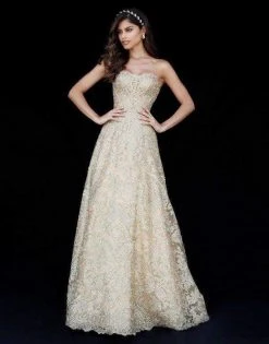 Sherri Hill - 51572 Strapless Sweetheart Lace Evening Dress 12 Sherri Hill - 51572 Strapless Sweetheart Lace Evening Dress