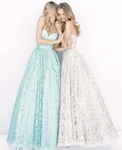 Sherri Hill - 51574 Bead Appliqued Strapless Lace Ballgown