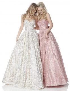 Sherri Hill - 51574 Bead Appliqued Strapless Lace Ballgown 12 Sherri Hill - 51574 Bead Appliqued Strapless Lace Ballgown