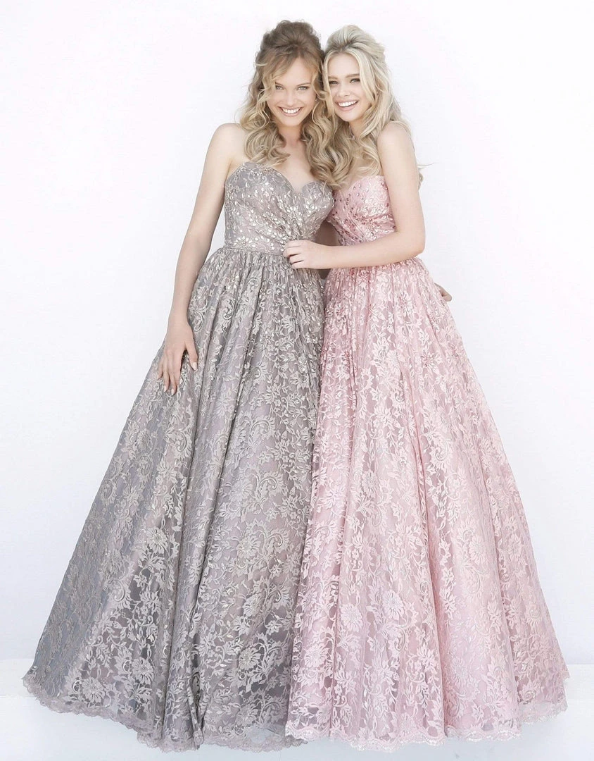 Sherri Hill - 51574 Bead Appliqued Strapless Lace Ballgown 8 Sherri Hill - 51574 Bead Appliqued Strapless Lace Ballgown