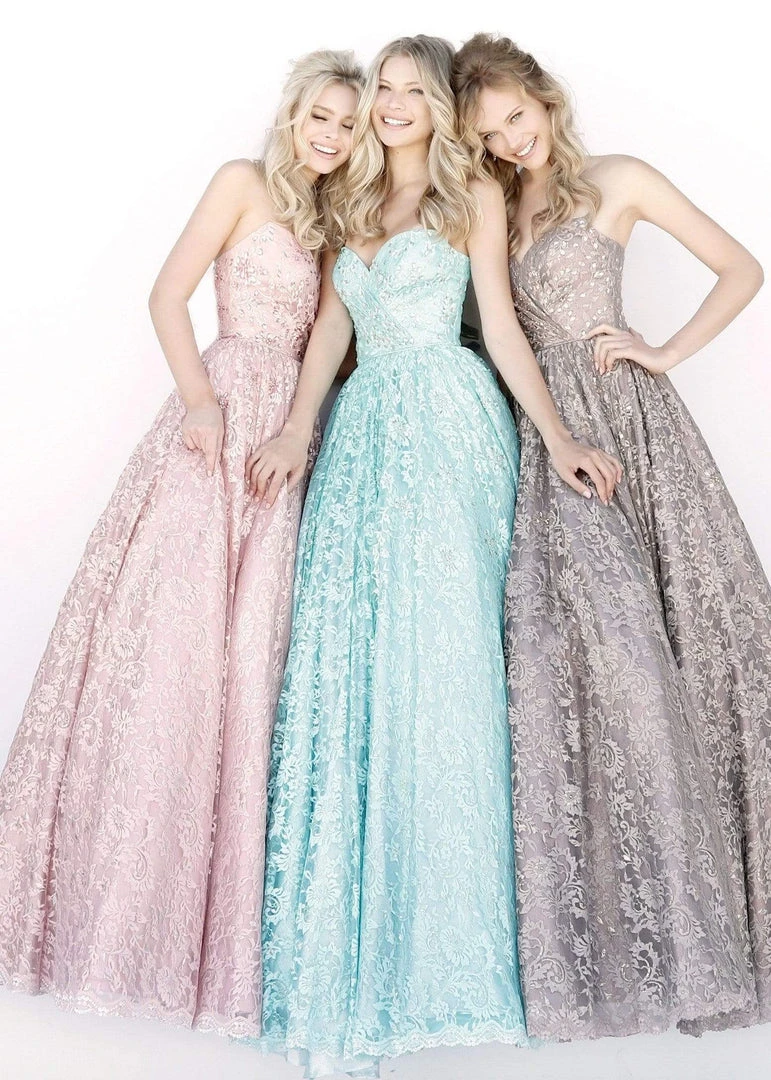 Sherri Hill - 51574 Bead Appliqued Strapless Lace Ballgown 9 Sherri Hill - 51574 Bead Appliqued Strapless Lace Ballgown