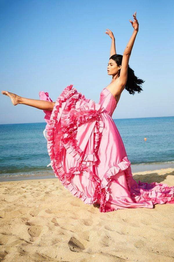 Sherri Hill - 51578 Long Plunging Sweetheart Ruffled Ballgown 6 Sherri Hill - 51578 Long Plunging Sweetheart Ruffled Ballgown