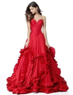 Sherri Hill - 51578 Long Plunging Sweetheart Ruffled Ballgown 20 Sherri Hill - 51578 Long Plunging Sweetheart Ruffled Ballgown