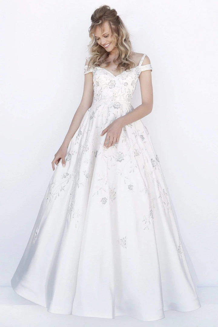 Sherri Hill - 51580 Floral Applique Off-Shoulder Ballgown 4 Sherri Hill - 51580 Floral Applique Off-Shoulder Ballgown