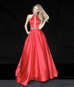 Sherri Hill - 51589 Illusion Cutout High Neckline A Line Dress