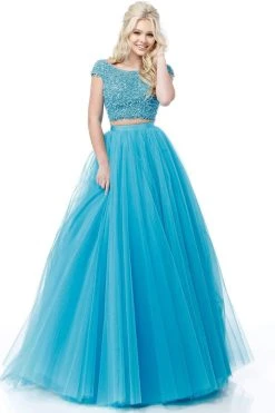 Sherri Hill - 51594 Cap Sleeve Beaded Two-Piece Dress