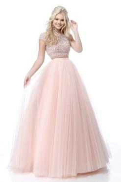 Sherri Hill - 51594 Cap Sleeve Beaded Two-Piece Dress