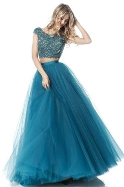 Sherri Hill - 51594 Cap Sleeve Beaded Two-Piece Dress