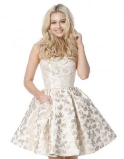 Sherri Hill - 51598 Strapless Metallic Print Taffeta A-line Dress