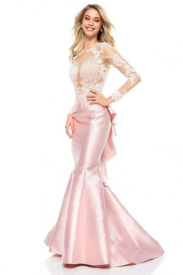 Sherri Hill - 51606 Long Sleeve Lace Mikado Mermaid Dress 3 Sherri Hill - 51606 Long Sleeve Lace Mikado Mermaid Dress