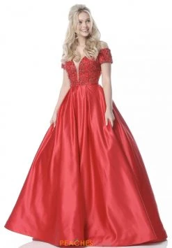 Sherri Hill - 51611 Off Shoulder Cap Sleeve Beaded Dress