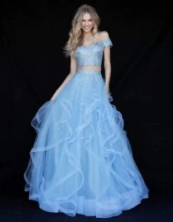 Sherri Hill - 51617 Two Piece Off-Shoulder Tulle Evening Dress 17 Sherri Hill - 51617 Two Piece Off-Shoulder Tulle Evening Dress