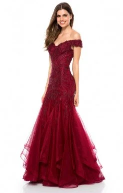 Sherri Hill - 51618 Beaded Off Shoulder Tulle Mermaid Gown 16 Sherri Hill - 51618 Beaded Off Shoulder Tulle Mermaid Gown