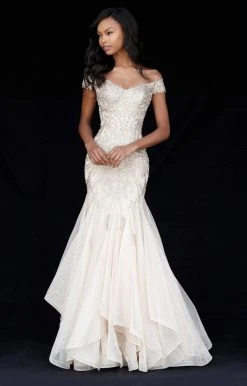 Sherri Hill - 51618 Beaded Off Shoulder Tulle Mermaid Gown 14 Sherri Hill - 51618 Beaded Off Shoulder Tulle Mermaid Gown