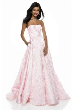 Sherri Hill - 51623 Floral Textured Strapless Ballgown