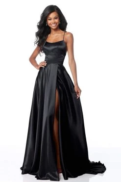 Sherri Hill - 51631 Sexy Lace-Up Back A-Line Long Evening Dress