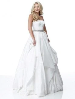 Sherri Hill - 51633 Strapless Bead Crusted Waist Ballgown