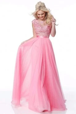 Sherri Hill - 51638 Lace Appliqued Illusion Bodice Long Dress 15 Sherri Hill - 51638 Lace Appliqued Illusion Bodice Long Dress