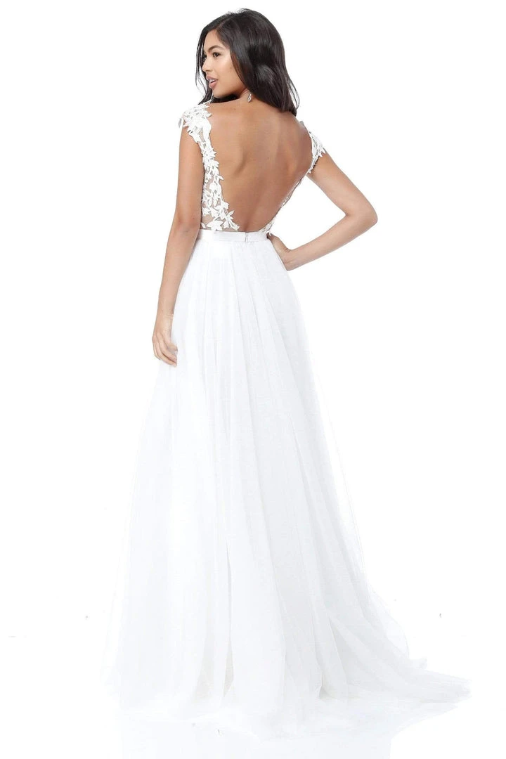 Sherri Hill - 51638 Lace Appliqued Illusion Bodice Long Dress 4 Sherri Hill - 51638 Lace Appliqued Illusion Bodice Long Dress