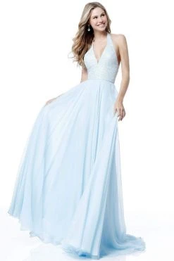 Sherri Hill - 51640 Beaded Deep Halter V-neck Chiffon A-line Dress 12 Sherri Hill - 51640 Beaded Deep Halter V-neck Chiffon A-line Dress