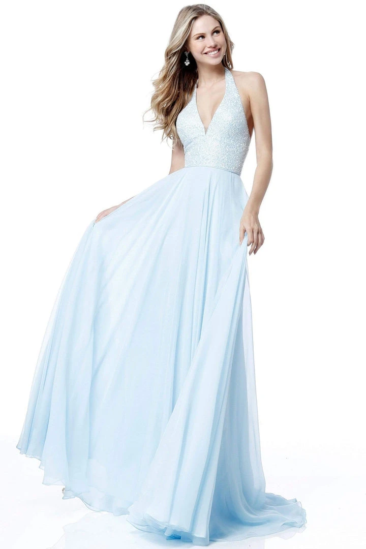 Sherri Hill - 51640 Beaded Deep Halter V-neck Chiffon A-line Dress 7 Sherri Hill - 51640 Beaded Deep Halter V-neck Chiffon A-line Dress