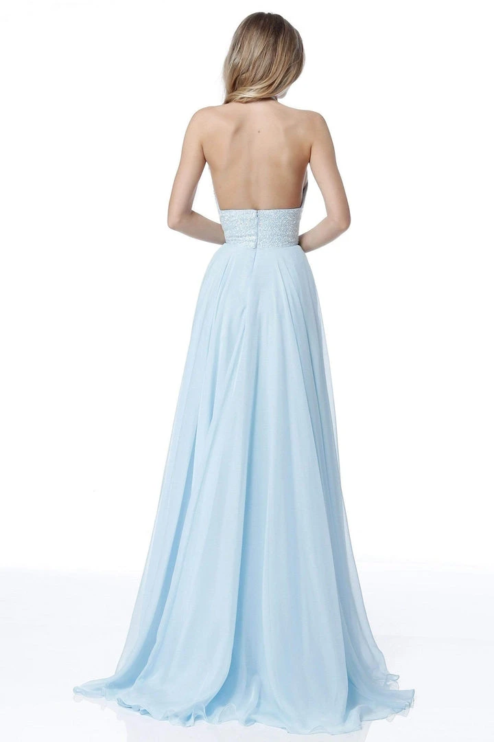 Sherri Hill - 51640 Beaded Deep Halter V-neck Chiffon A-line Dress 8 Sherri Hill - 51640 Beaded Deep Halter V-neck Chiffon A-line Dress