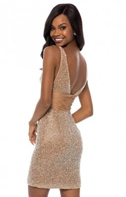 Sherri Hill - 51642 Ruched Cummerbund Beaded Sheath Dress