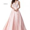 Sherri Hill - 51643 Lace Ornate Halter V Neck Taffeta Ballgown