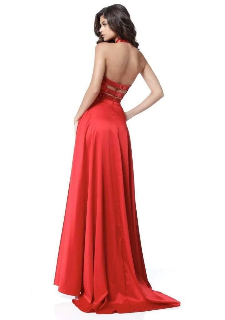 Sherri Hill - 51646 Beaded Ladder Back Halter Long Dress 4 Sherri Hill - 51646 Beaded Ladder Back Halter Long Dress