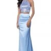 Sherri Hill - 51647 Two Piece Halter Satin Evening Dress 1 Sherri Hill - 51647 Two Piece Halter Satin Evening Dress
