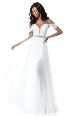 Sherri Hill - 51656 Plunging Off-Shoulder A Line Beaded Dress 13 Sherri Hill - 51656 Plunging Off-Shoulder A Line Beaded Dress