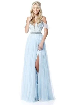 Sherri Hill - 51656 Plunging Off-Shoulder A Line Beaded Dress 16 Sherri Hill - 51656 Plunging Off-Shoulder A Line Beaded Dress