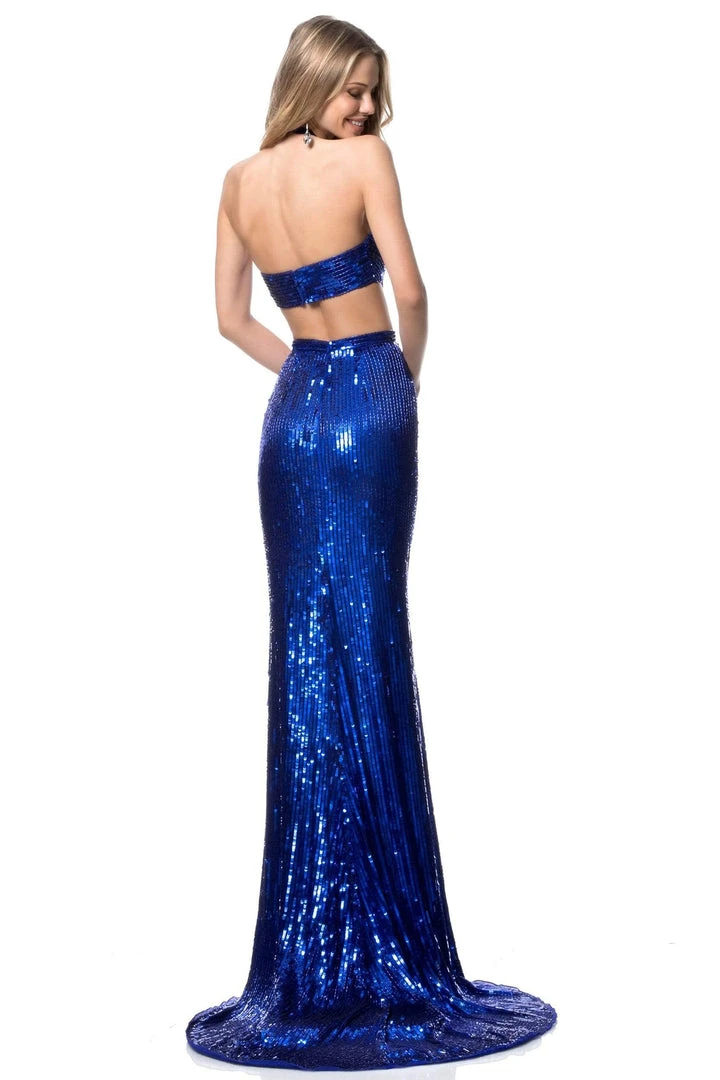 Sherri Hill - 51663 Long Sequined Halter Trumpet Dress 10 Sherri Hill - 51663 Long Sequined Halter Trumpet Dress