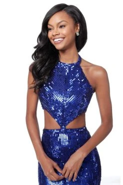 Sherri Hill - 51663 Long Sequined Halter Trumpet Dress 19 Sherri Hill - 51663 Long Sequined Halter Trumpet Dress