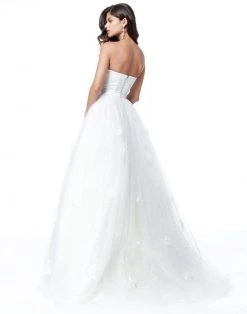 Sherri Hill - 51672 Strapless Floral Appliqued Glitter A Line Dress