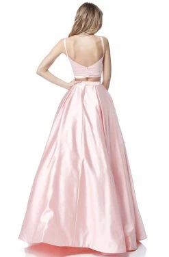Sherri Hill - 51673 Two Piece Satin Bateau Beaded Ballgown