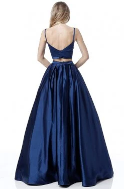 Sherri Hill - 51673 Two Piece Satin Bateau Beaded Ballgown