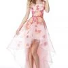 Sherri Hill - 51684 Square Neck Floral Organza High Low A-Line Dress