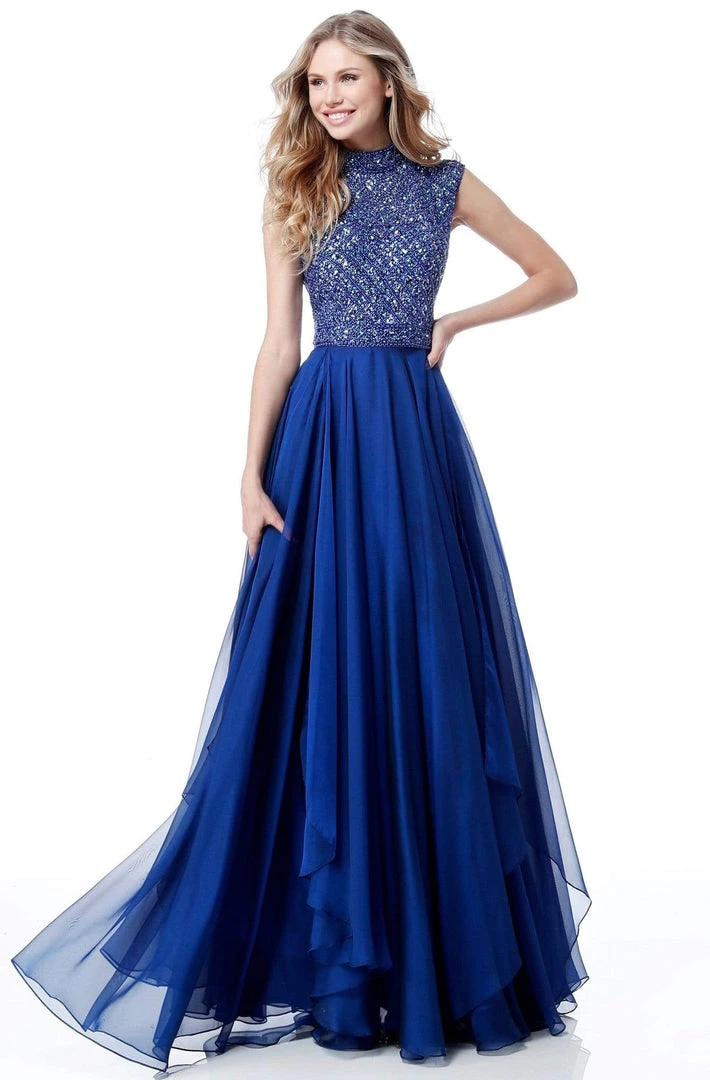 Sherri Hill - 51687 Beaded High Neck Chiffon A Line Dress 8 Sherri Hill - 51687 Beaded High Neck Chiffon A Line Dress