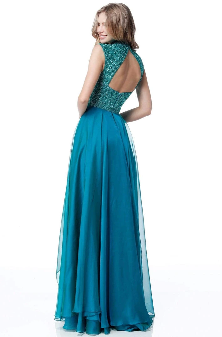 Sherri Hill - 51687 Beaded High Neck Chiffon A Line Dress 6 Sherri Hill - 51687 Beaded High Neck Chiffon A Line Dress