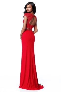 Sherri Hill - 51691 Two Piece Beaded Cap Sleeve Fitted Dress 6 Sherri Hill - 51691 Two Piece Beaded Cap Sleeve Fitted Dress