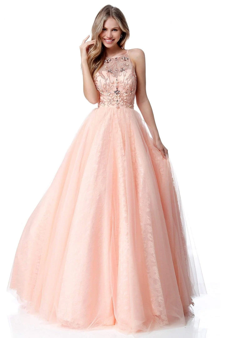 Sherri Hill - 51702 Beaded Halter Tulle Ballgown 3 Sherri Hill - 51702 Beaded Halter Tulle Ballgown