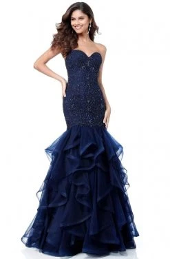 Sherri Hill - 51706 Beaded Sweetheart Long Lace Mermaid Dress